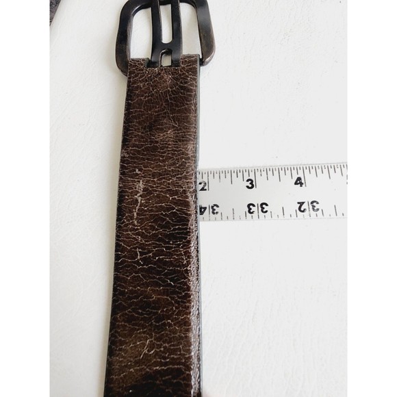 Worth Women\'s Distressed Look Buckle Brown Leather Belt  Size 30 main image 4